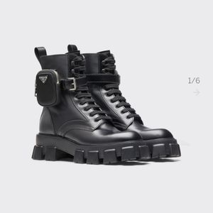 Men's Prada Monolith brushed leather and nylon boots